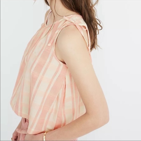 Madewell Crop Swing Tank Top in Petal Plaid size XS - Picture 2 of 9